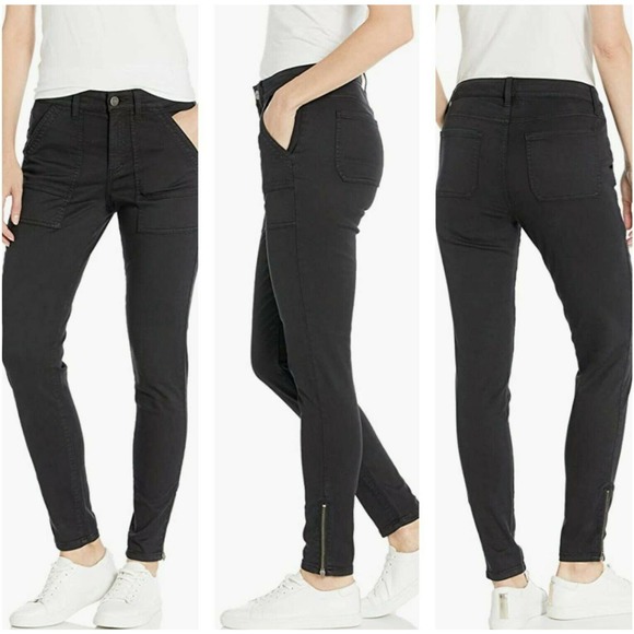 Daily Ritual Denim - Daily Ritual Black Zip Ankle Slim Fit Jeans Size 12